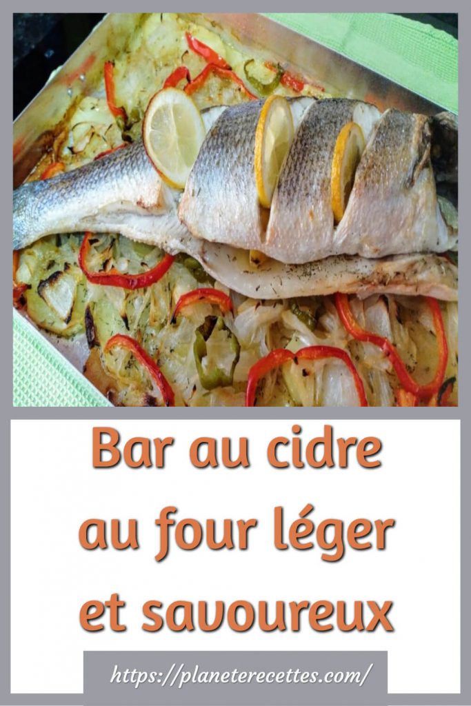 Bar au cidre au four léger et savoureux
