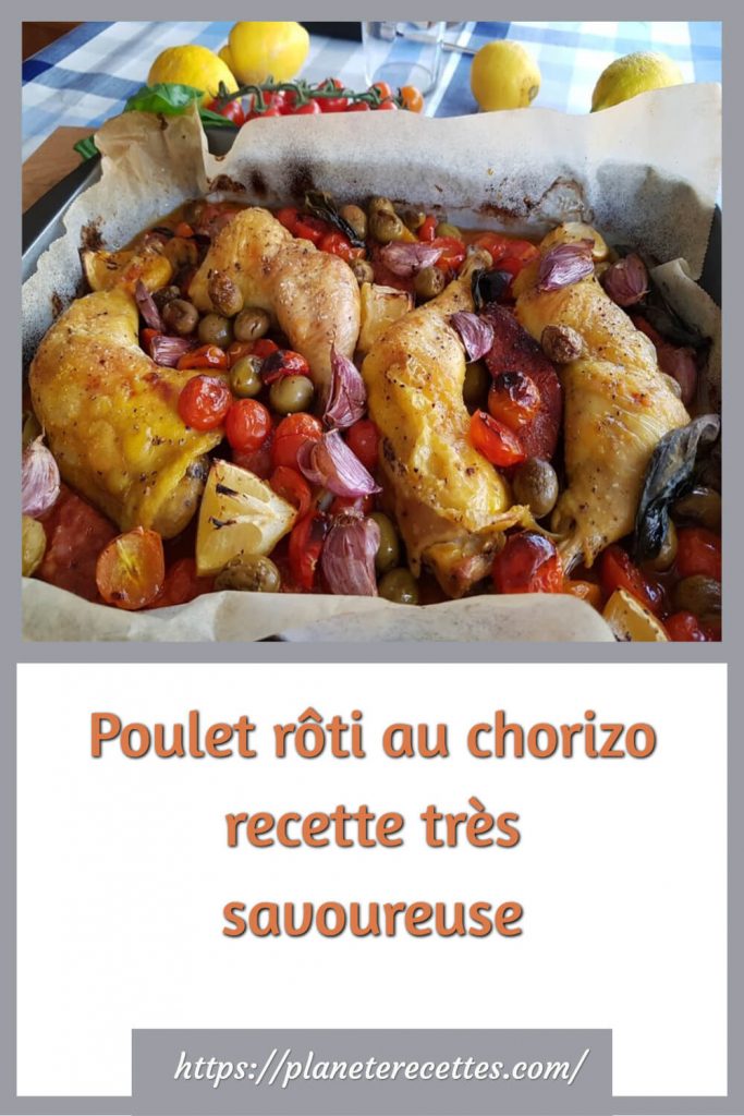Poulet rôti au chorizo ​​​​recette très savoureuse