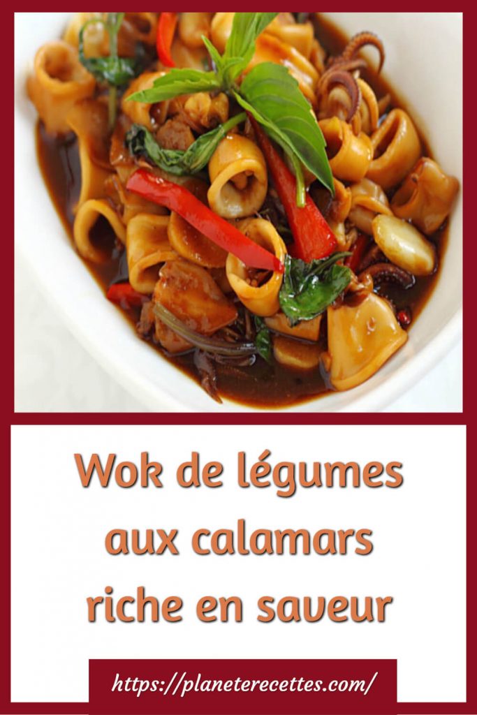 Wok de légumes aux calamars riche en saveur